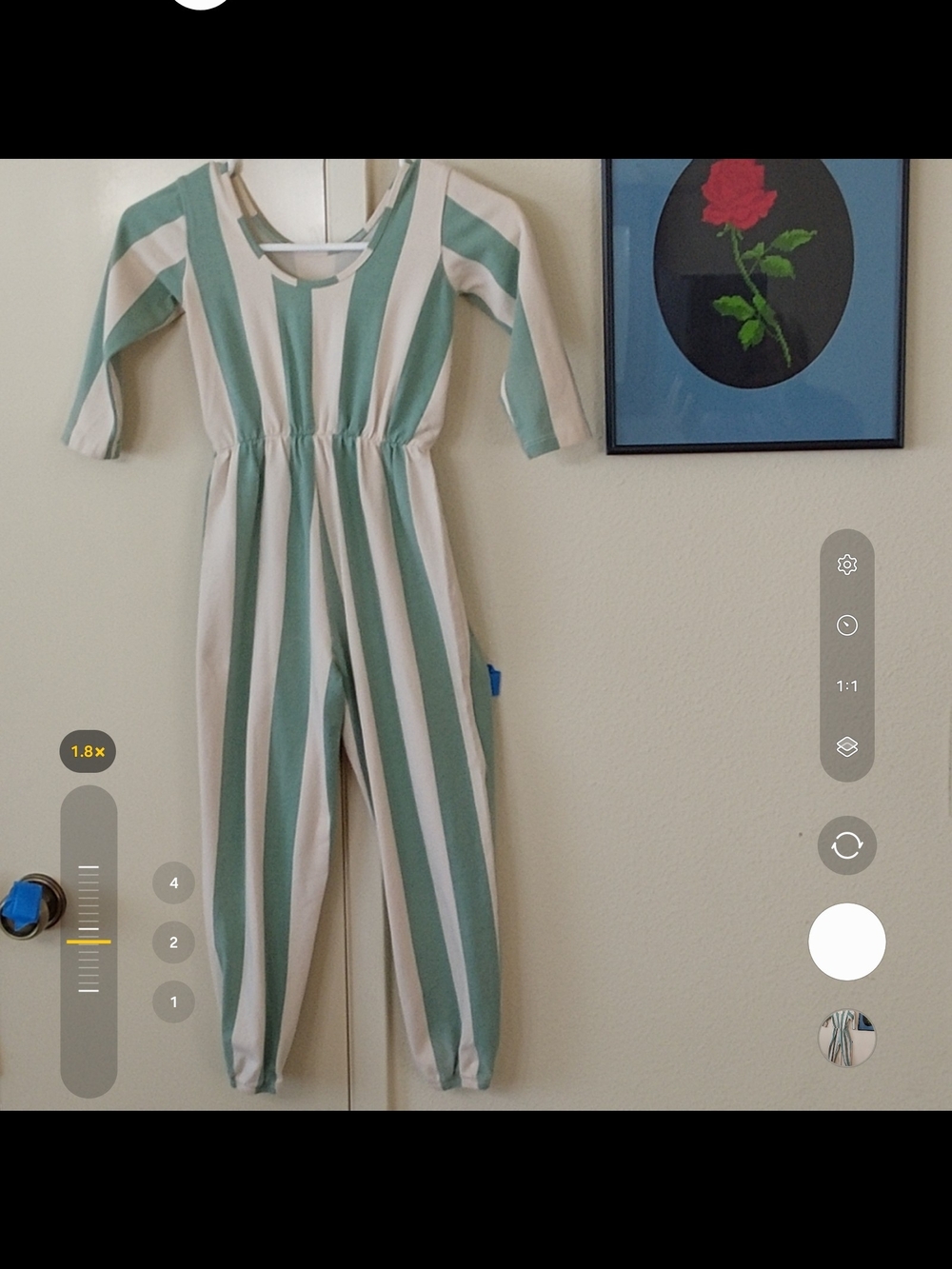 Striped Mint and Cream Kids Casual Jumpsuit